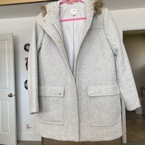 J. Crew Factory Petite Vail Parka with faux fur hood